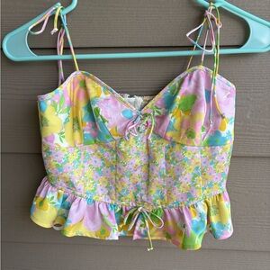 For Love And Lemons Floral Tank